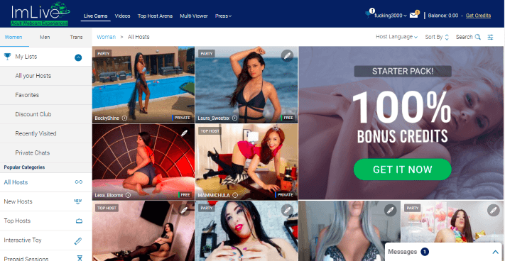 ImLive Panoramica della Sex Cam: Tutto su ImLive Webcam